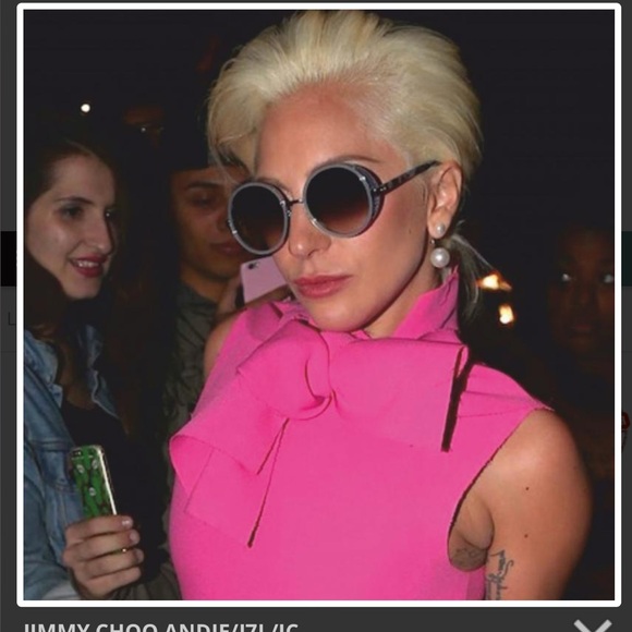 Jimmy Choo - Gray Round Sunglasses with glitter accent - Picture 12 of 14